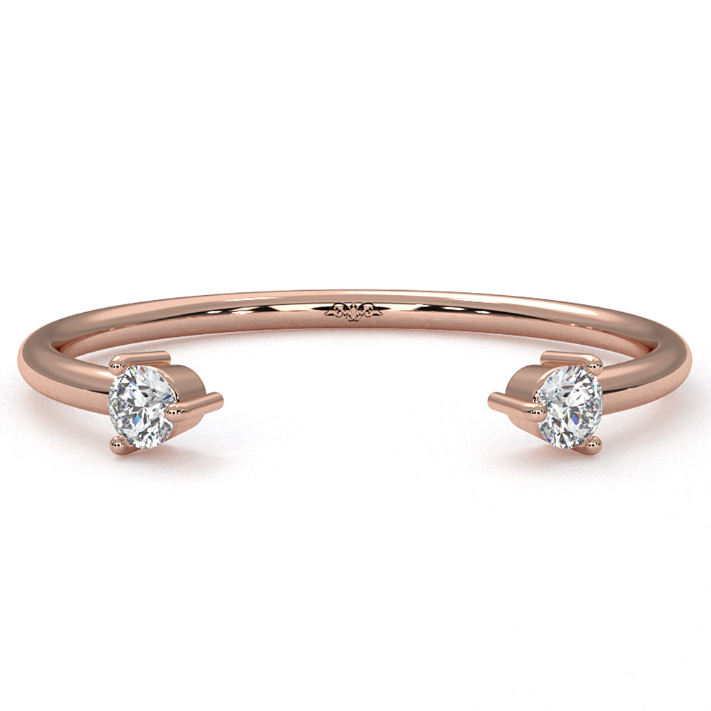 2 Stone Prong Set Round Lab Diamond Fashion Ring 0.08ctw.