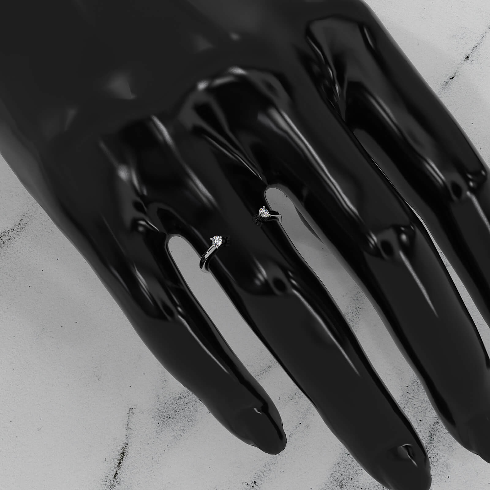 2 Stone Prong Set Round Lab Diamond Fashion Ring 0.08ctw.