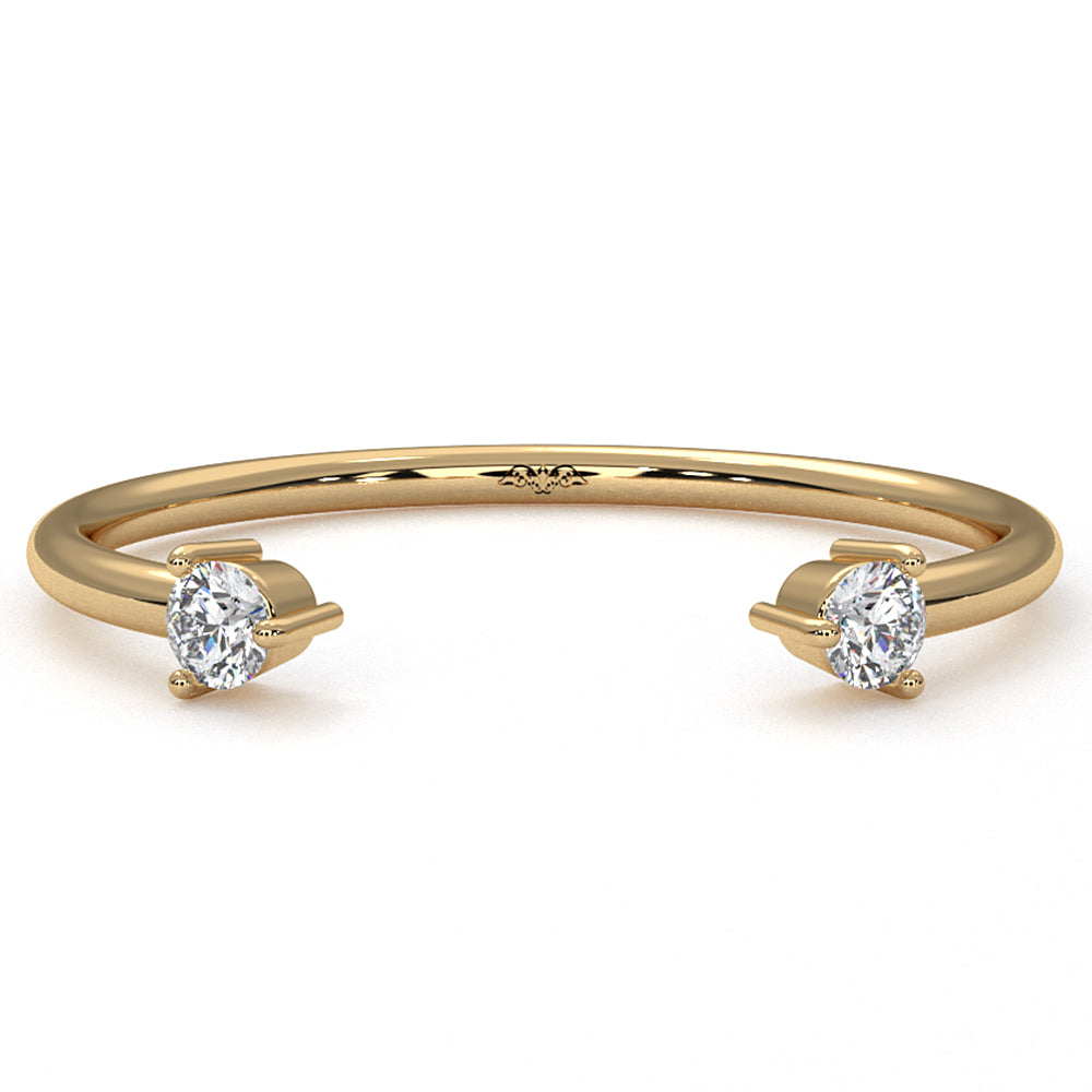 2 Stone Prong Set Round Lab Diamond Fashion Ring 0.08ctw.