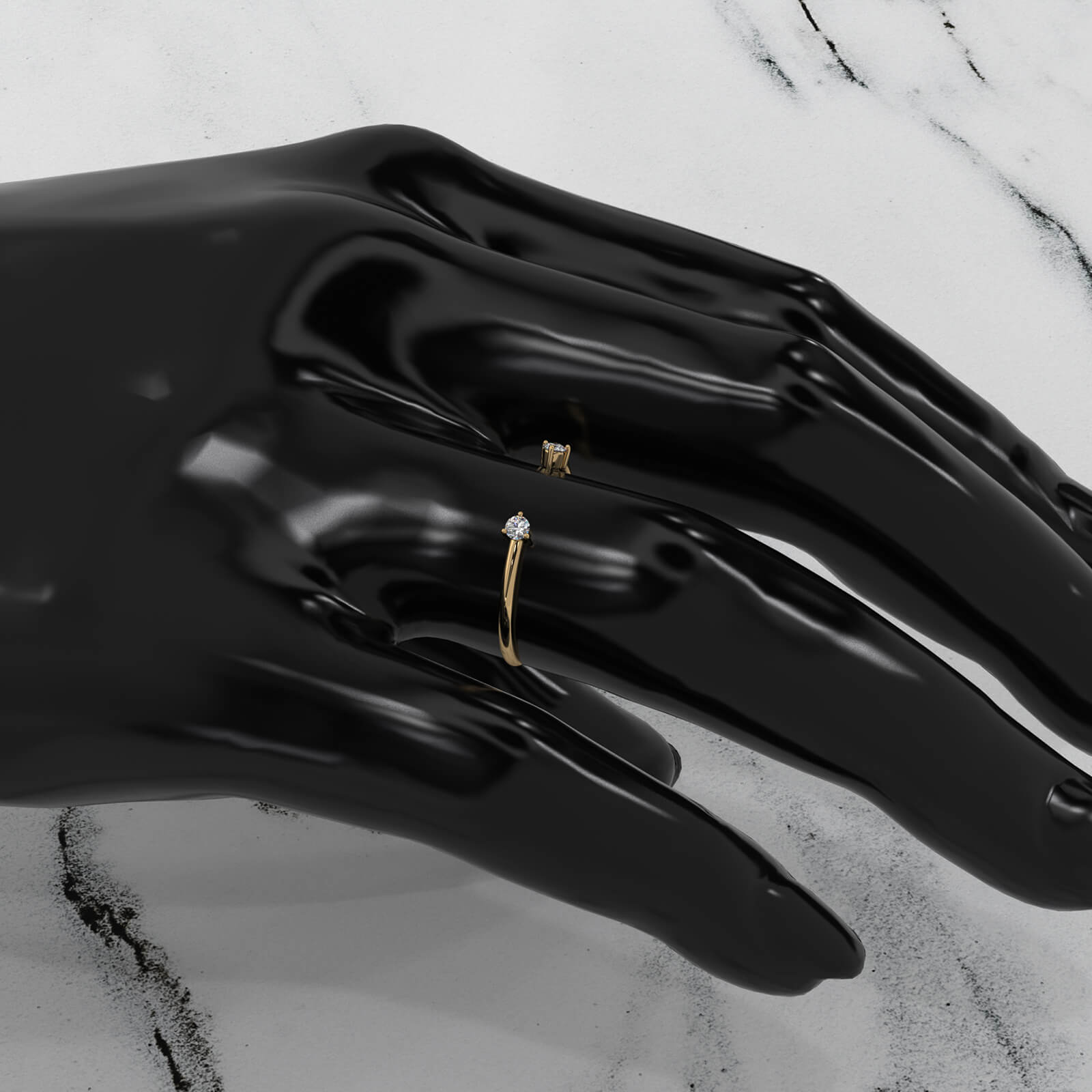 2 Stone Prong Set Round Lab Diamond Fashion Ring 0.08ctw.