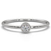 Slim Solitaire Bezel Round Lab Diamond Fashion Ring 0.06ctw.