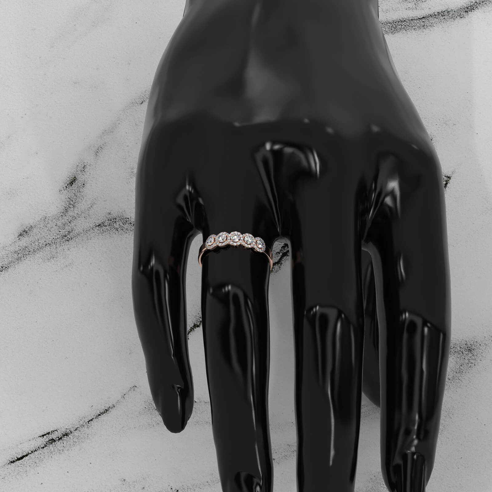 Halo Round Lab Diamond Fashion Wedding Band Ring 0.45ctw.