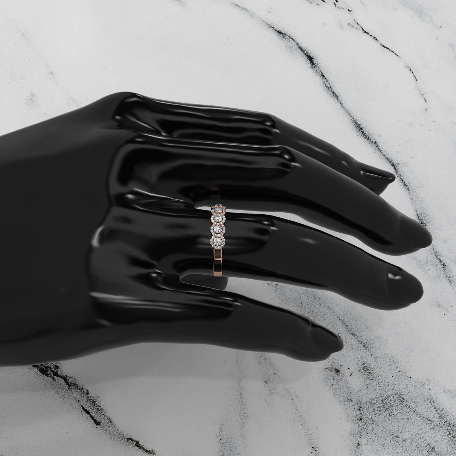 Halo Round Lab Diamond Fashion Wedding Band Ring 0.45ctw.