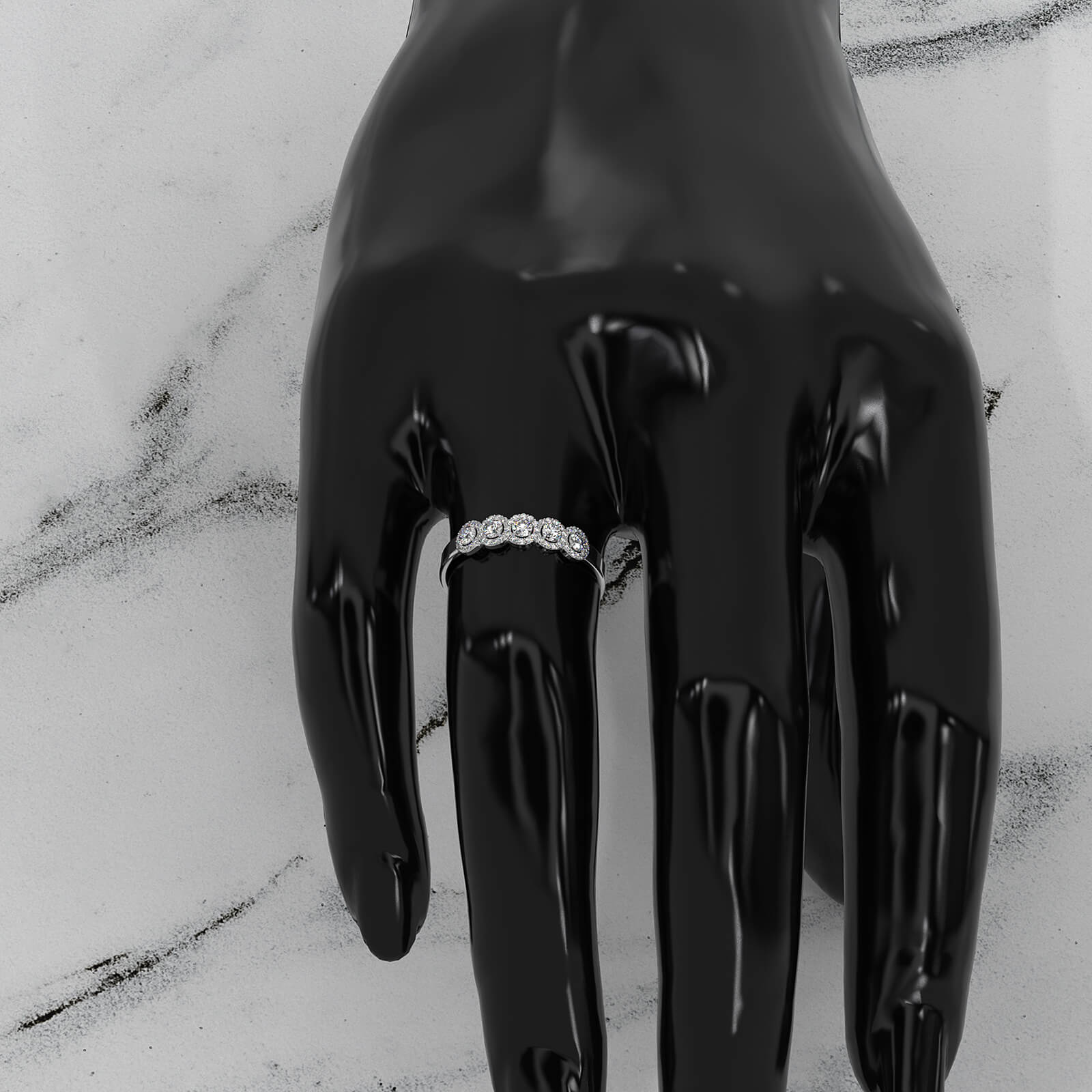 Halo Round Lab Diamond Fashion Wedding Band Ring 0.45ctw.