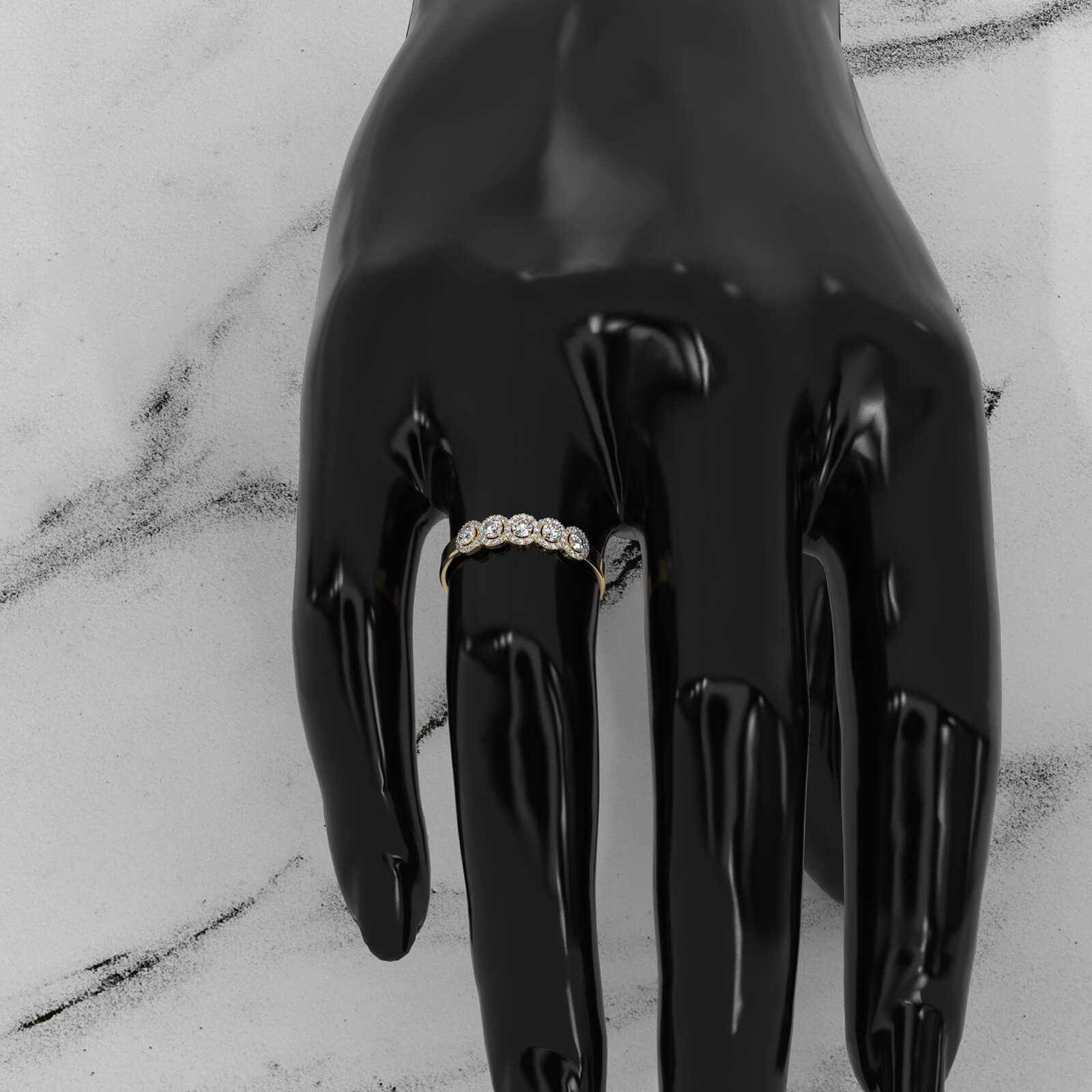 Halo Round Lab Diamond Fashion Wedding Band Ring 0.45ctw.