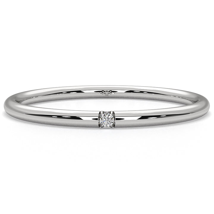 Minimalist Single Round Lab Diamond Fashion Ring 0.01ctw.