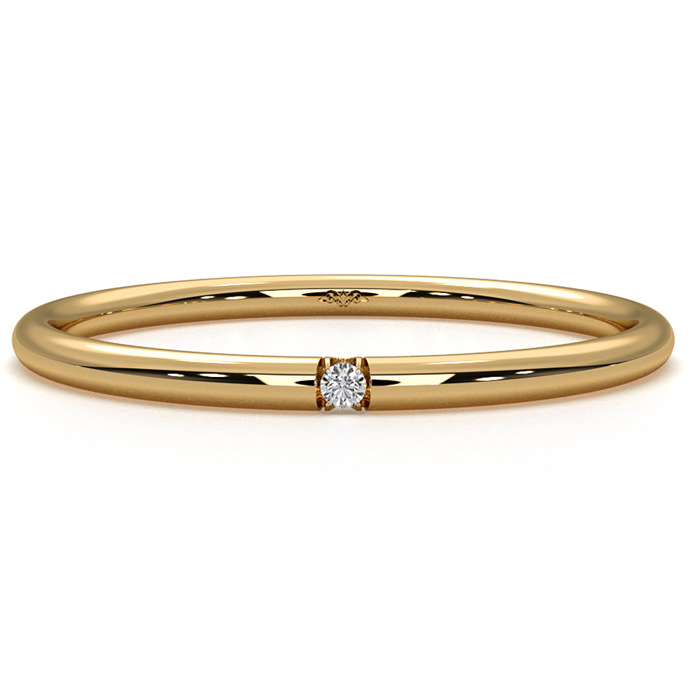 Minimalist Single Round Lab Diamond Fashion Ring 0.01ctw.