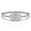 Women's Round Bezel Set Lab Diamond Evil Eye Fashion Ring 0.03ctw.