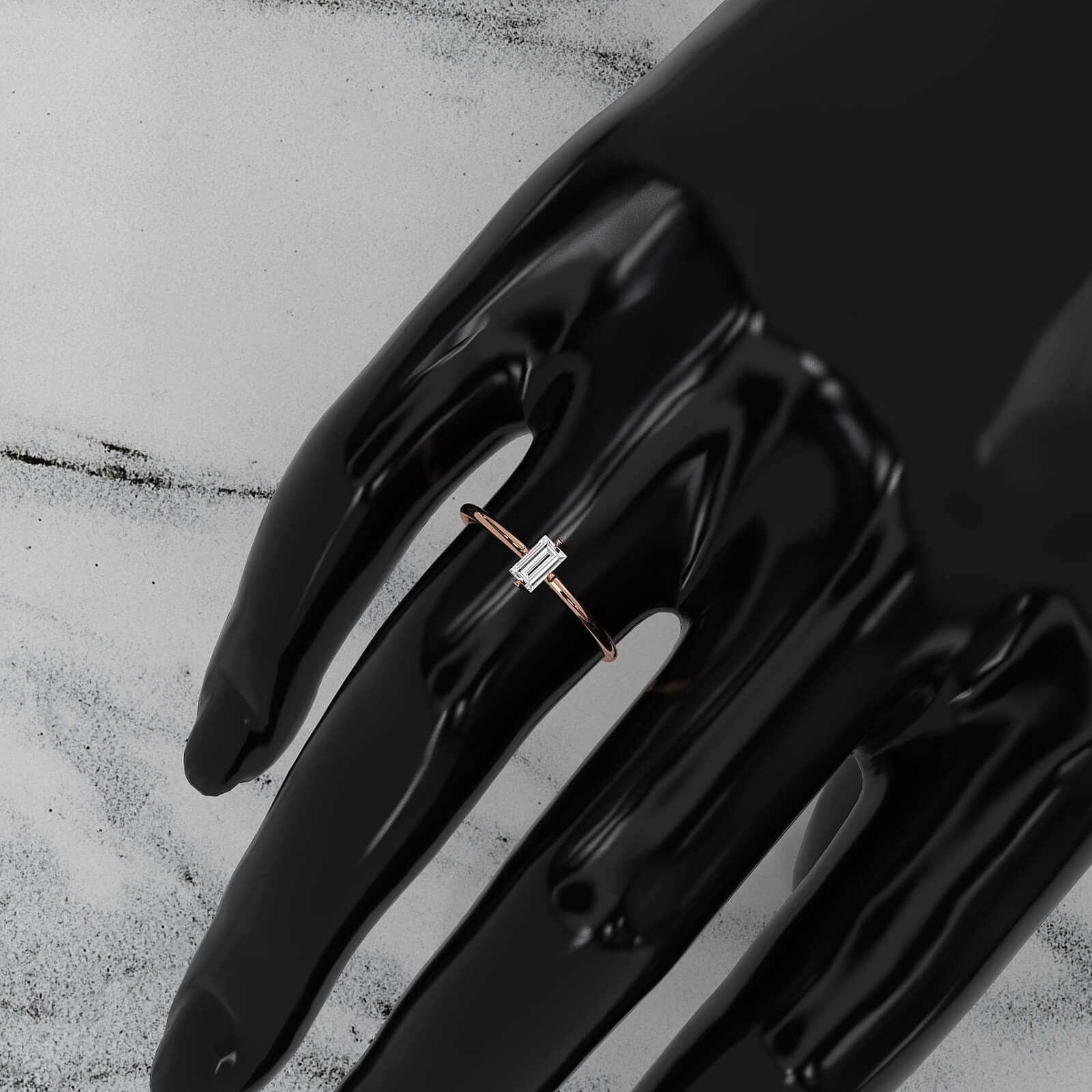 Women's Vertical Baguette Lab Diamond Fashion Ring 0.31ctw.