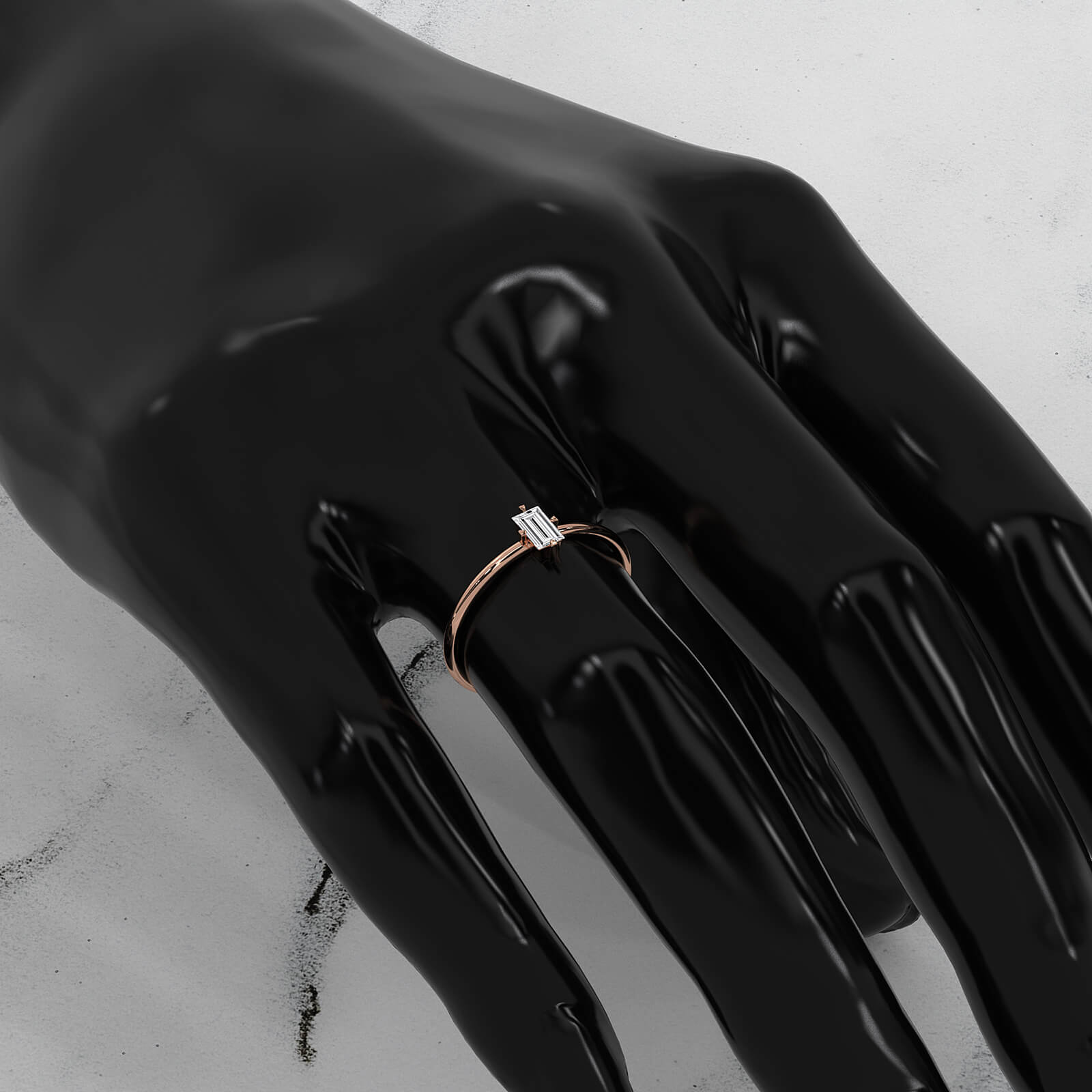 Women's Vertical Baguette Lab Diamond Fashion Ring 0.31ctw.