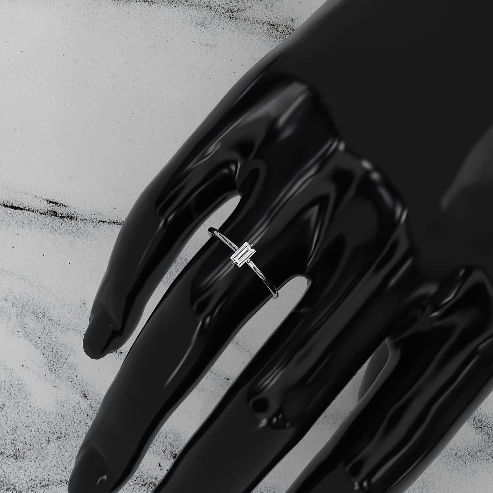 Women's Vertical Baguette Lab Diamond Fashion Ring 0.31ctw.