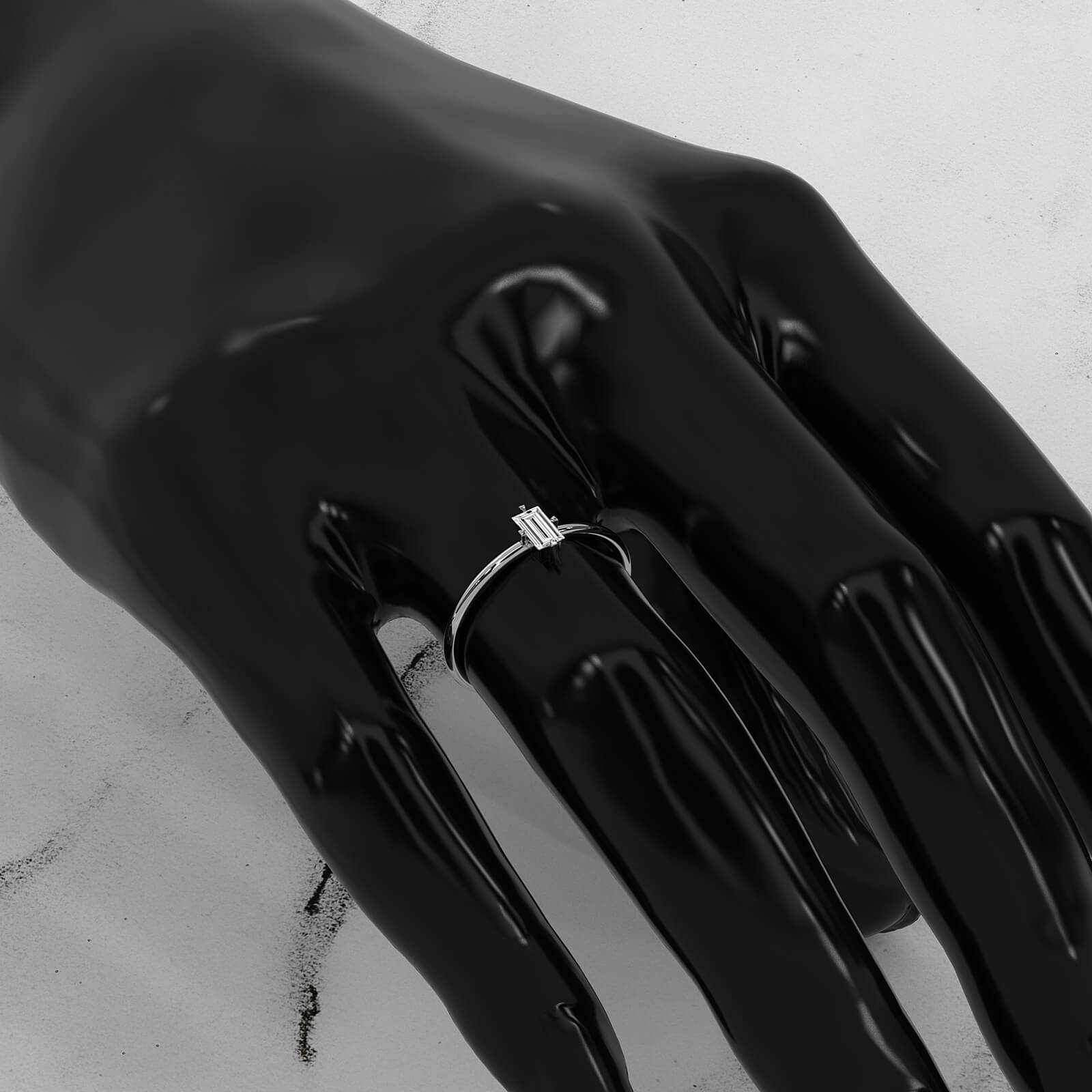 Women's Vertical Baguette Lab Diamond Fashion Ring 0.31ctw.