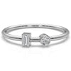 2 Stone Bezel Baguette And Round Lab Diamond Fashion Ring 0.08ctw.