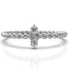 Twisted Rope 2 Stone Round Lab Diamond Fashion Ring 0.08ctw.