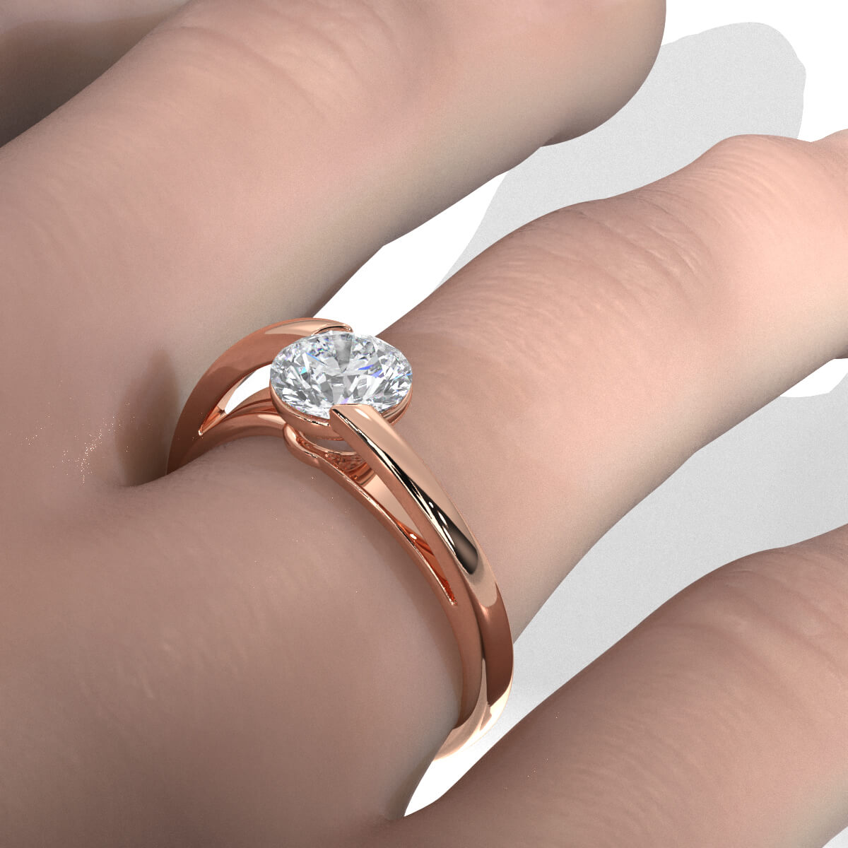7g Classic Solitaire Lab Grown Diamond Engagement Ring Bezel Setting IGI Certified 1.00 Ctw.