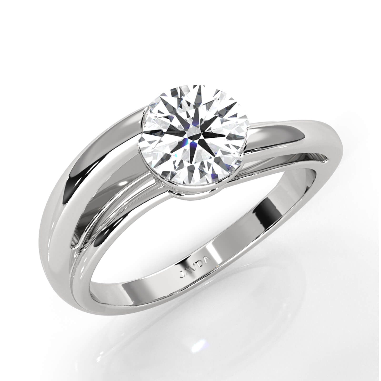 7g Classic Solitaire Lab Grown Diamond Engagement Ring Bezel Setting IGI Certified 1.00 Ctw.