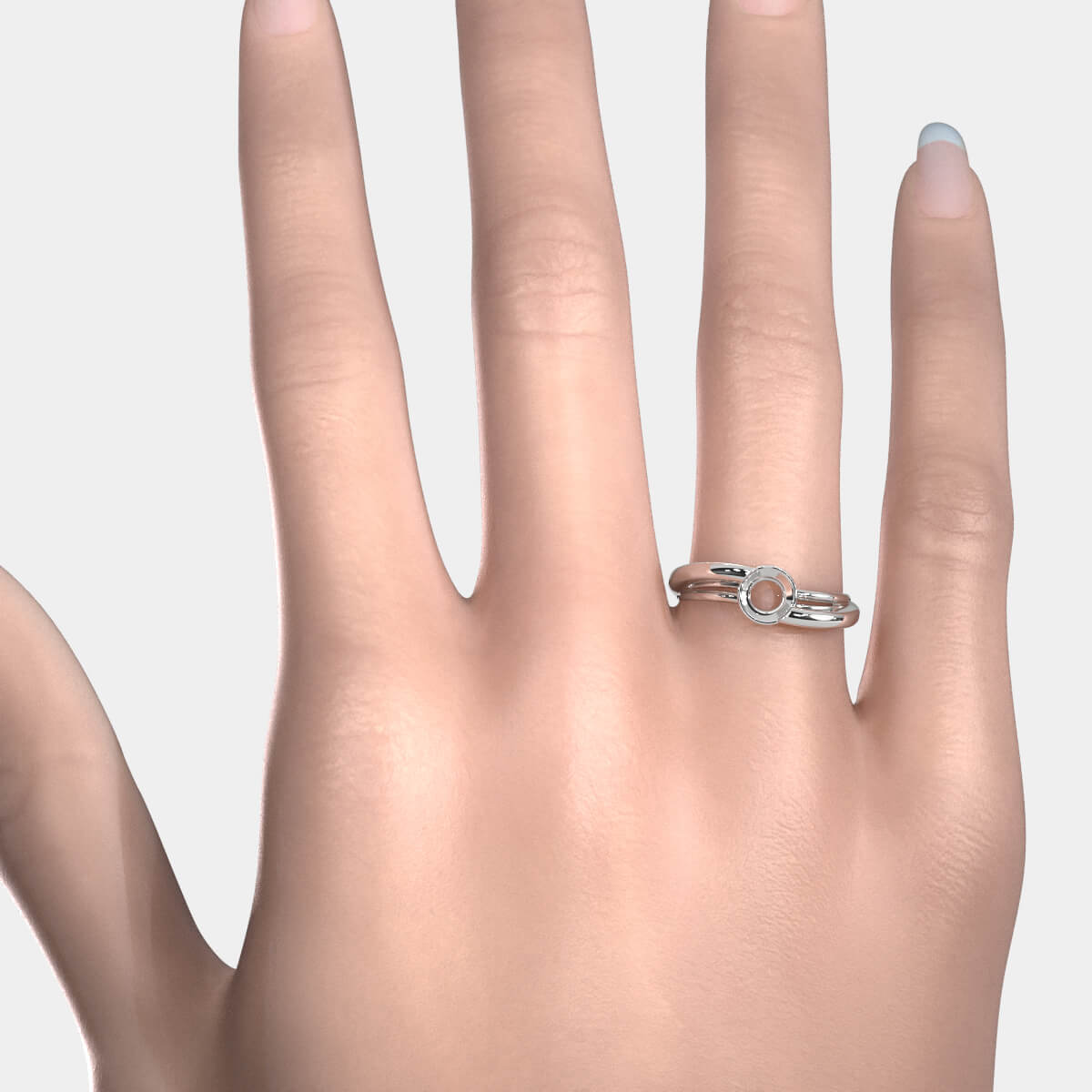 7g Classic Solitaire Style Semi Mount Engagement Bezel Setting Ring