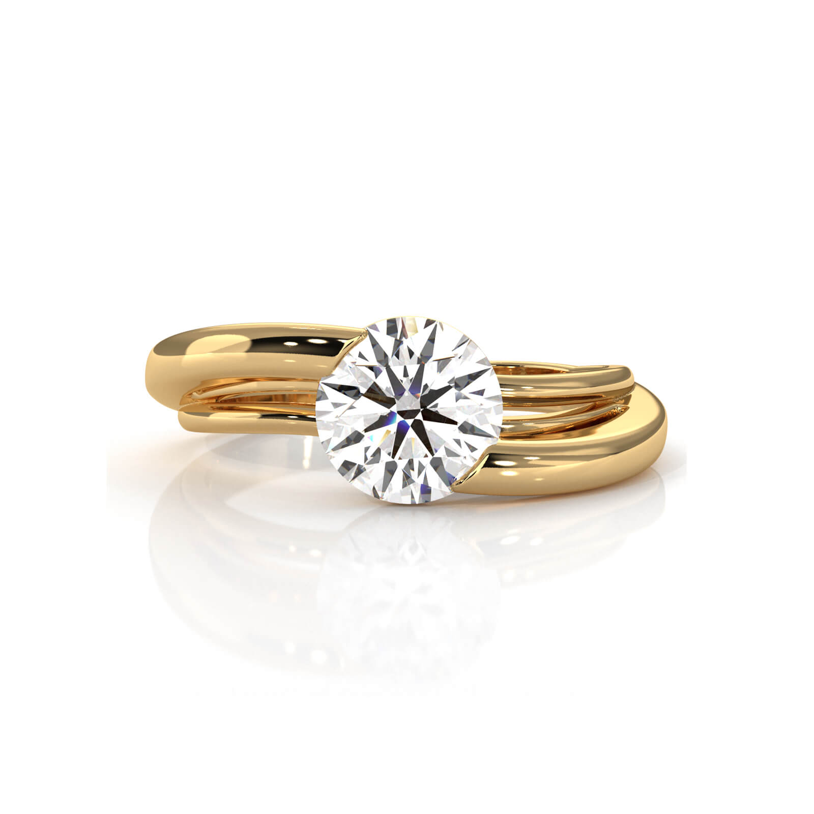 7g Classic Solitaire Lab Grown Diamond Engagement Ring Bezel Setting IGI Certified 1.00 Ctw.