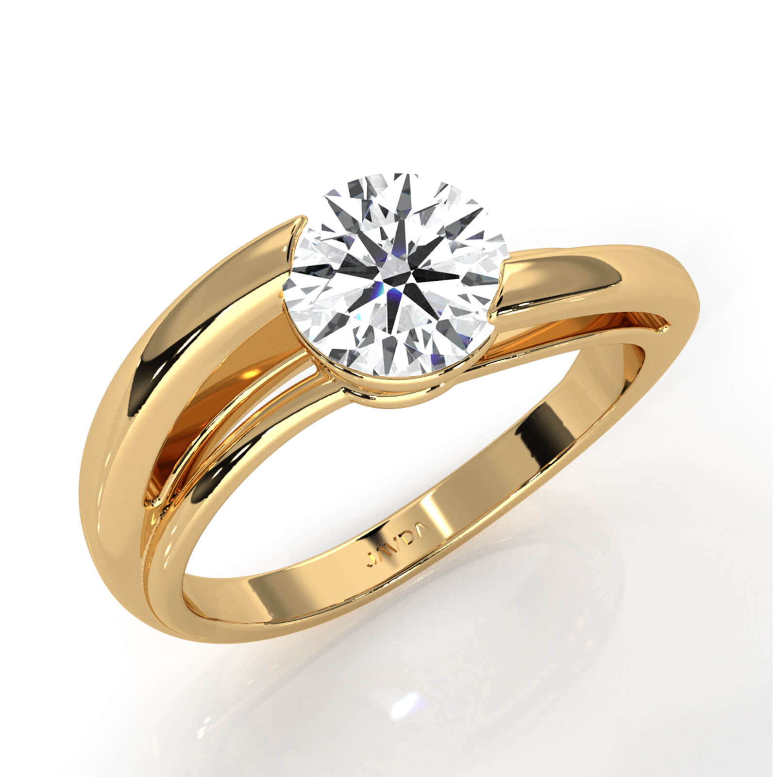 7g Classic Solitaire Lab Grown Diamond Engagement Ring Bezel Setting IGI Certified 1.00 Ctw.