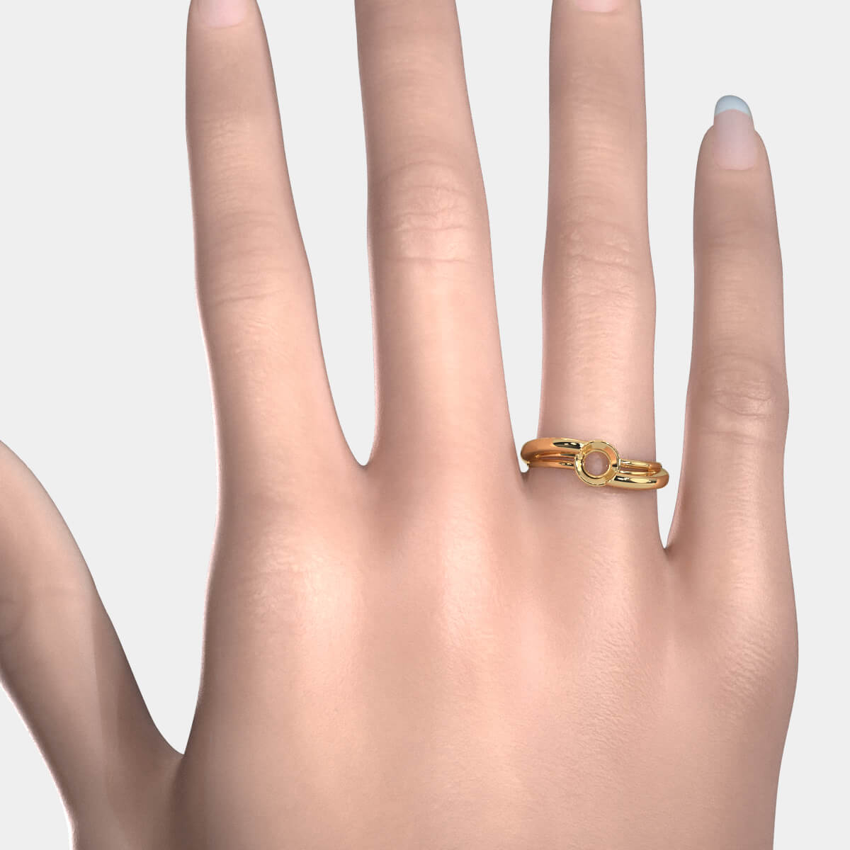 7g Classic Solitaire Style Semi Mount Engagement Bezel Setting Ring