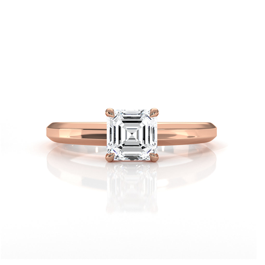 6.5g Lab Grown Solitaire Diamond European Shank Engagement Ring Setting IGI Certified 1.00 Ctw.