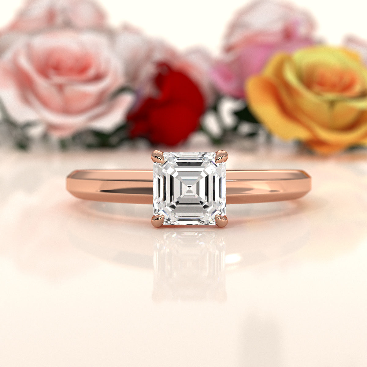 6.5g Lab Grown Solitaire Diamond European Shank Engagement Ring Setting IGI Certified 1.00 Ctw.