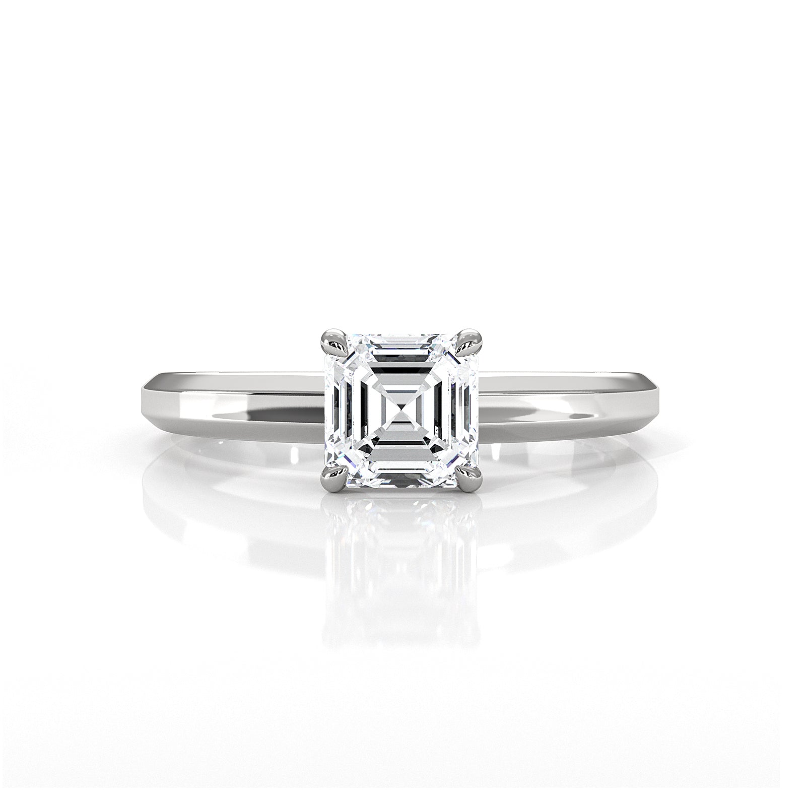 6.5g Lab Grown Solitaire Diamond European Shank Engagement Ring Setting IGI Certified 1.00 Ctw.