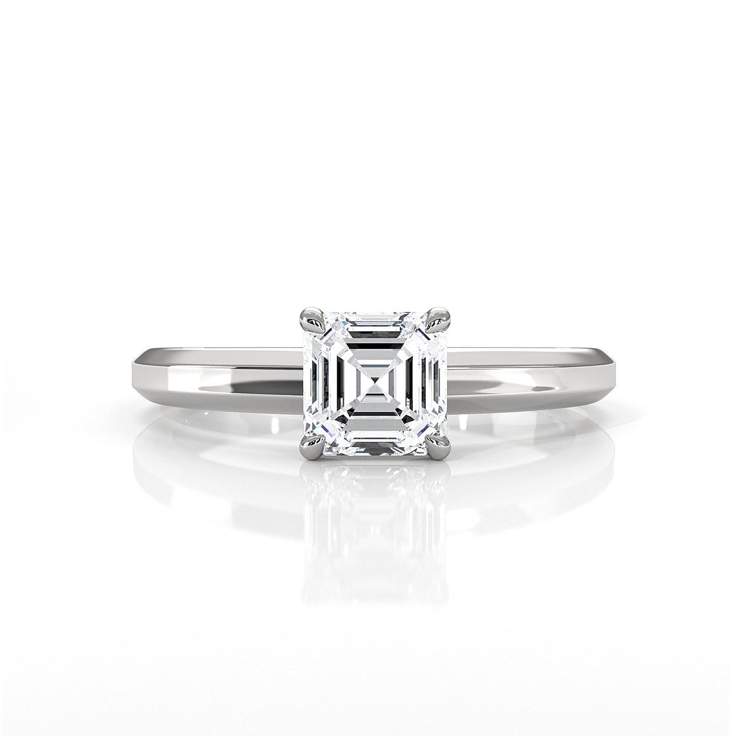 6.5g Lab Grown Solitaire Diamond European Shank Engagement Ring Setting IGI Certified 1.00 Ctw.