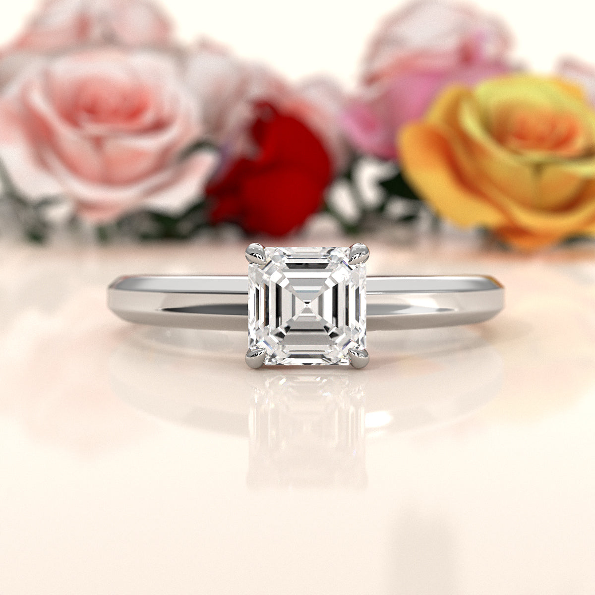 6.5g Lab Grown Solitaire Diamond European Shank Engagement Ring Setting IGI Certified 1.00 Ctw.