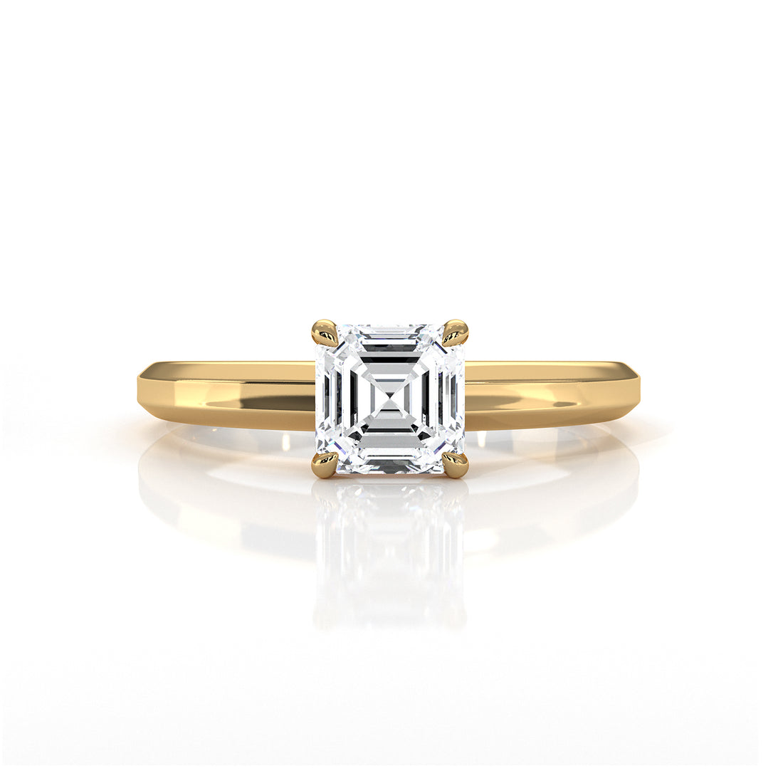 6.5g Lab Grown Solitaire Diamond European Shank Engagement Ring Setting IGI Certified 1.00 Ctw.