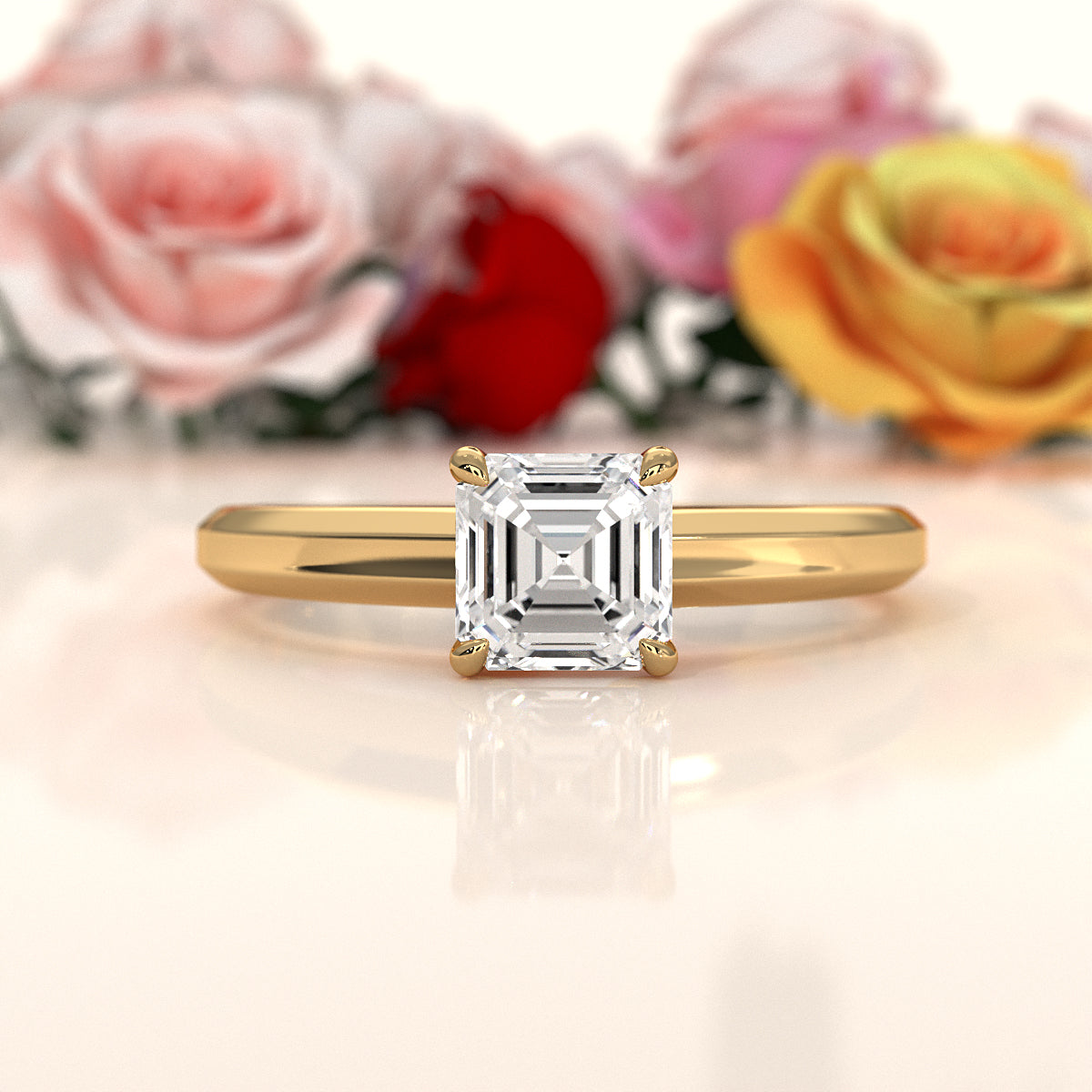 6.5g Lab Grown Solitaire Diamond European Shank Engagement Ring Setting IGI Certified 1.00 Ctw.