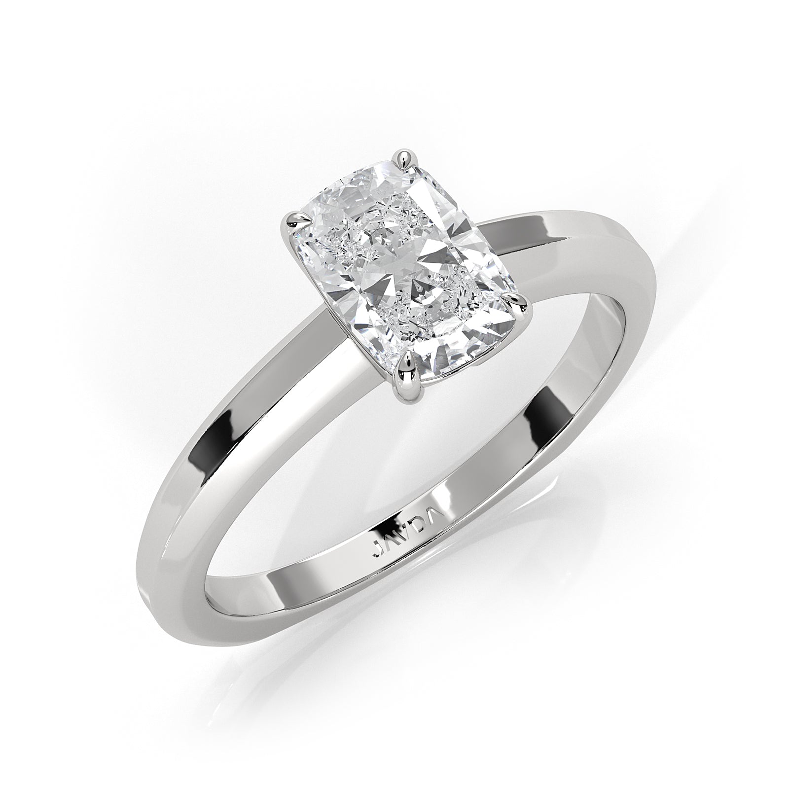 6.5g Lab Grown Solitaire Diamond European Shank Engagement Ring Setting IGI Certified 1.00 Ctw.