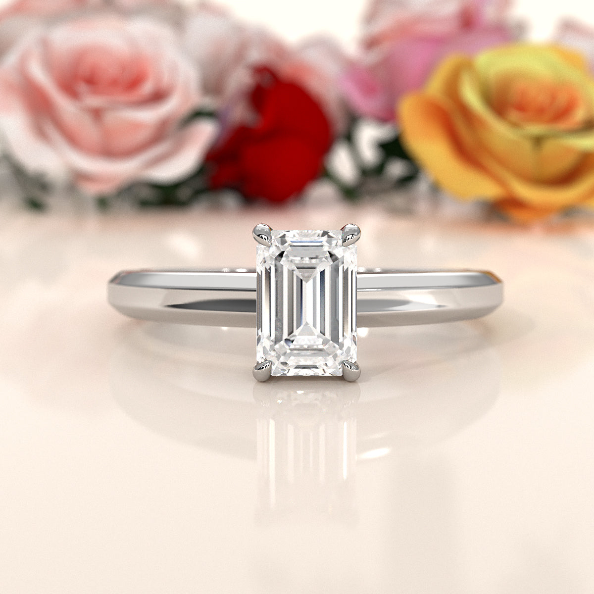 6.5g Lab Grown Solitaire Diamond European Shank Engagement Ring Setting IGI Certified 1.00 Ctw.