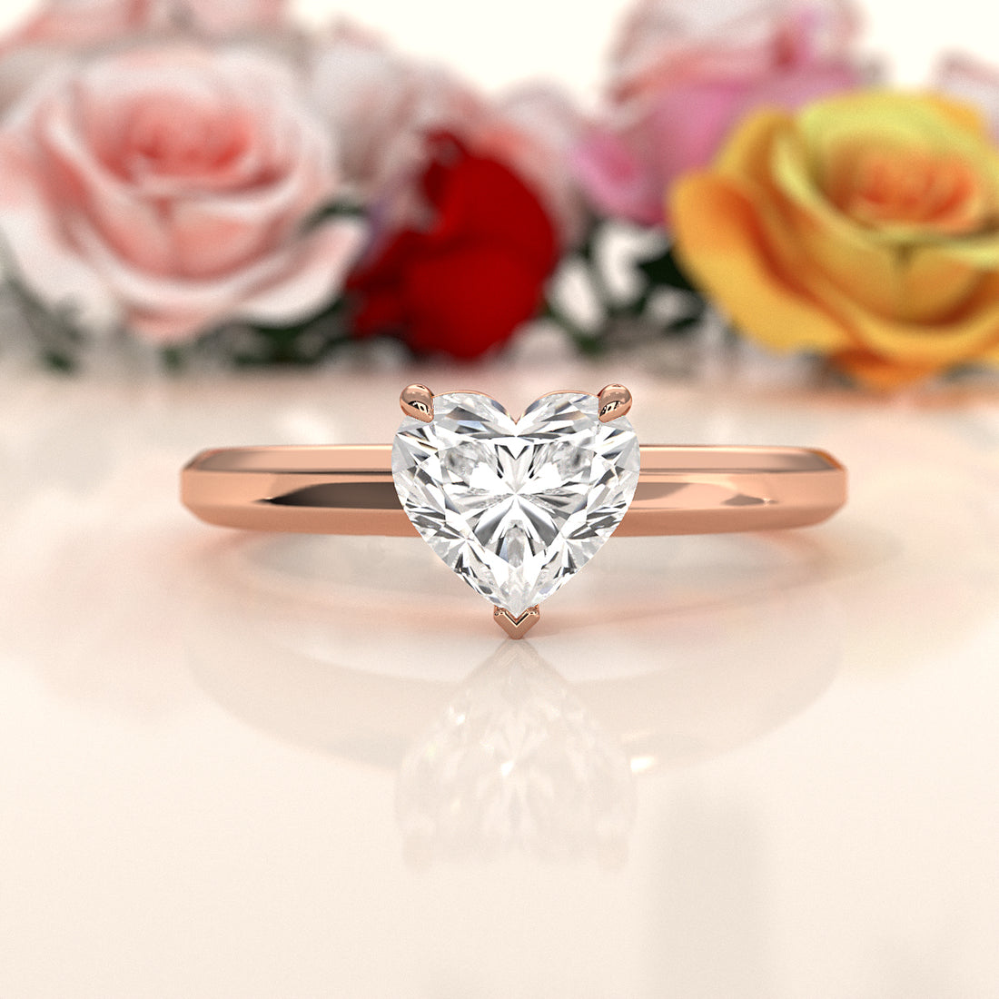 6.5g Lab Grown Solitaire Diamond European Shank Engagement Ring Setting IGI Certified 1.00 Ctw.