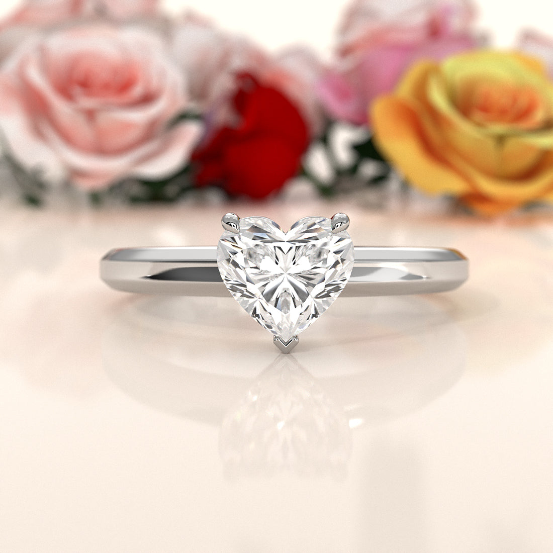 6.5g Lab Grown Solitaire Diamond European Shank Engagement Ring Setting IGI Certified 1.00 Ctw.