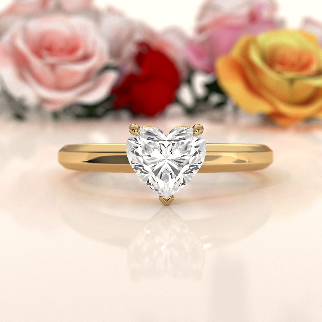 6.5g Lab Grown Solitaire Diamond European Shank Engagement Ring Setting IGI Certified 1.00 Ctw.