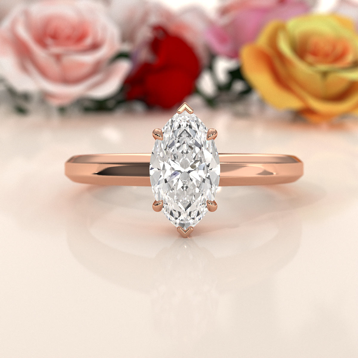 6.5g Lab Grown Solitaire Diamond European Shank Engagement Ring Setting IGI Certified 1.00 Ctw.