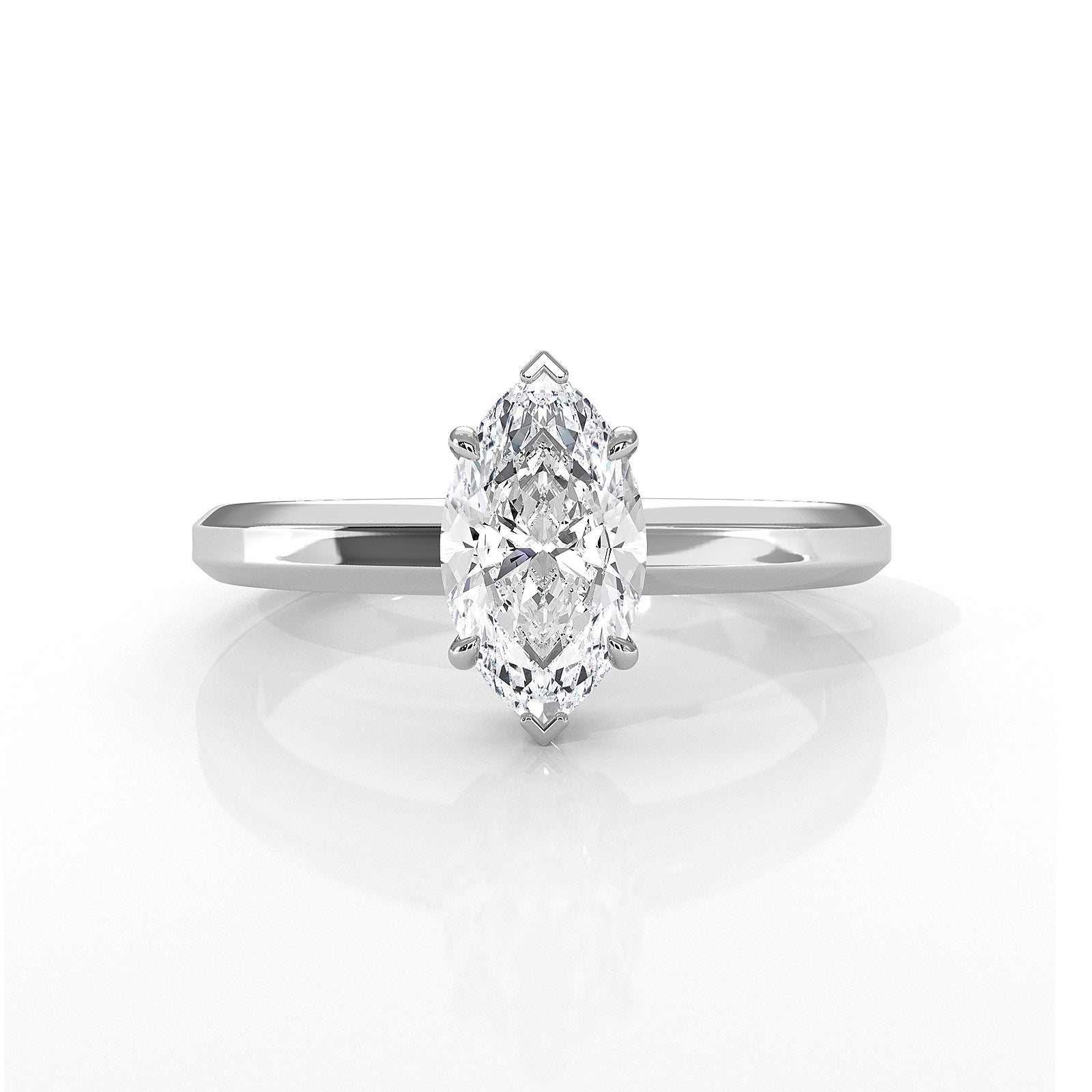 6.5g Lab Grown Solitaire Diamond European Shank Engagement Ring Setting IGI Certified 1.00 Ctw.