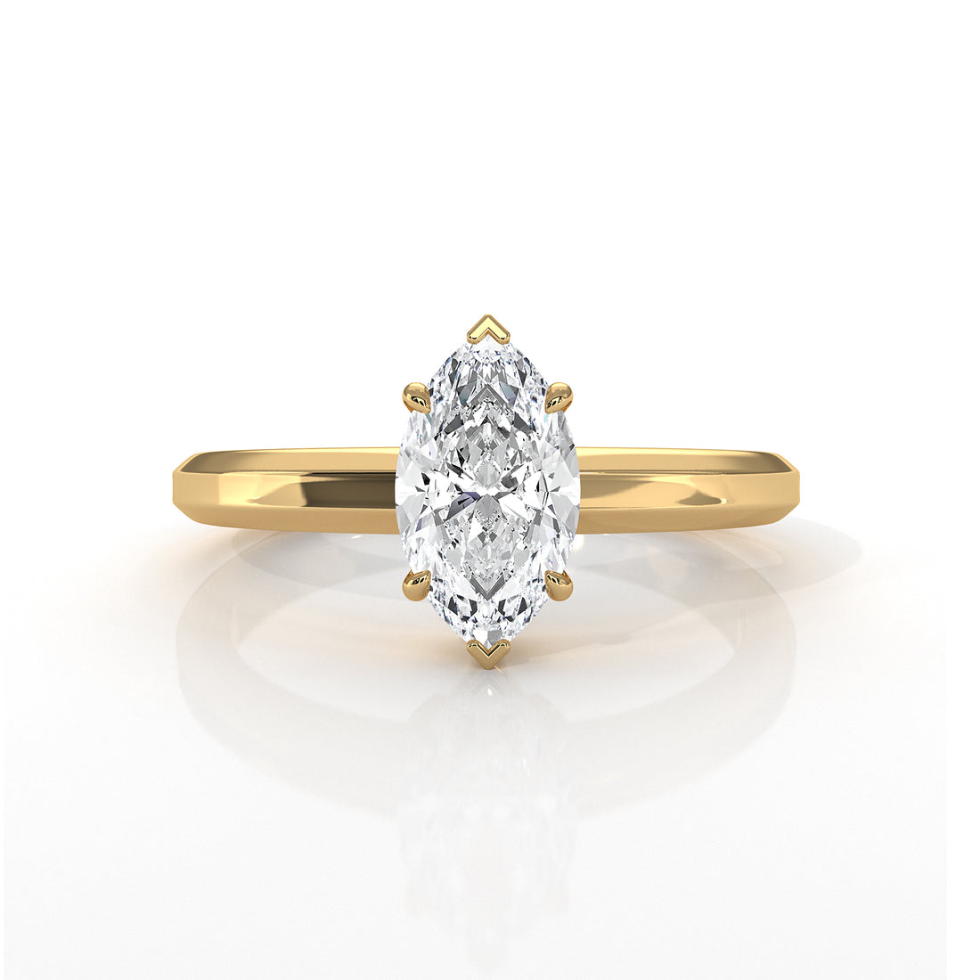 6.5g Lab Grown Solitaire Diamond European Shank Engagement Ring Setting IGI Certified 1.00 Ctw.