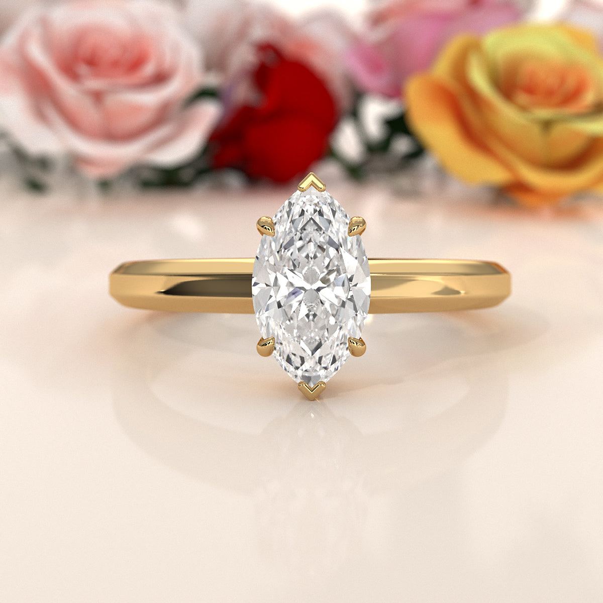 6.5g Lab Grown Solitaire Diamond European Shank Engagement Ring Setting IGI Certified 1.00 Ctw.