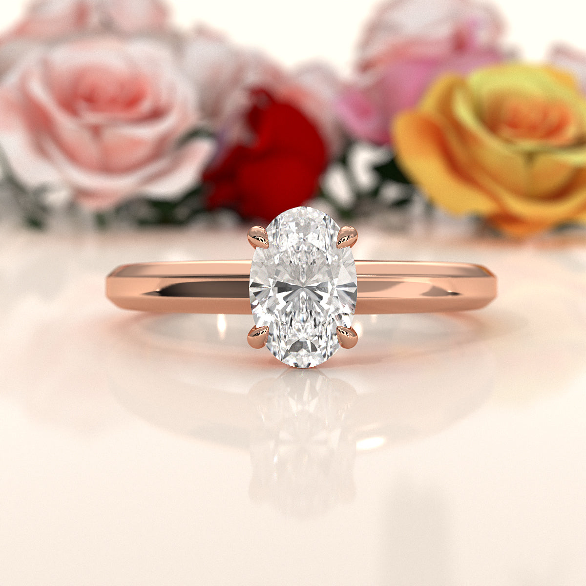 6.5g Lab Grown Solitaire Diamond European Shank Engagement Ring Setting IGI Certified 1.00 Ctw.