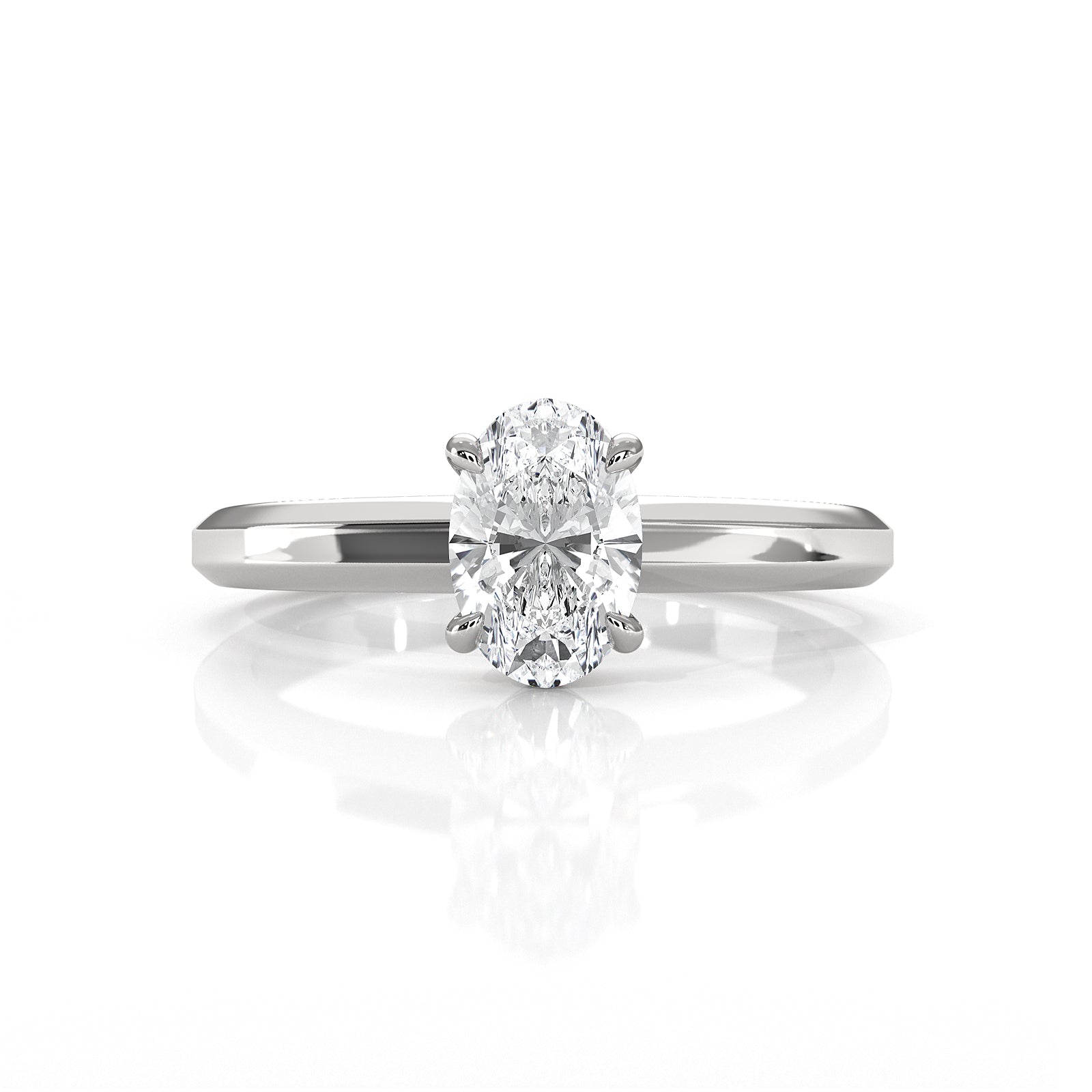 6.5g Lab Grown Solitaire Diamond European Shank Engagement Ring Setting IGI Certified 1.00 Ctw.