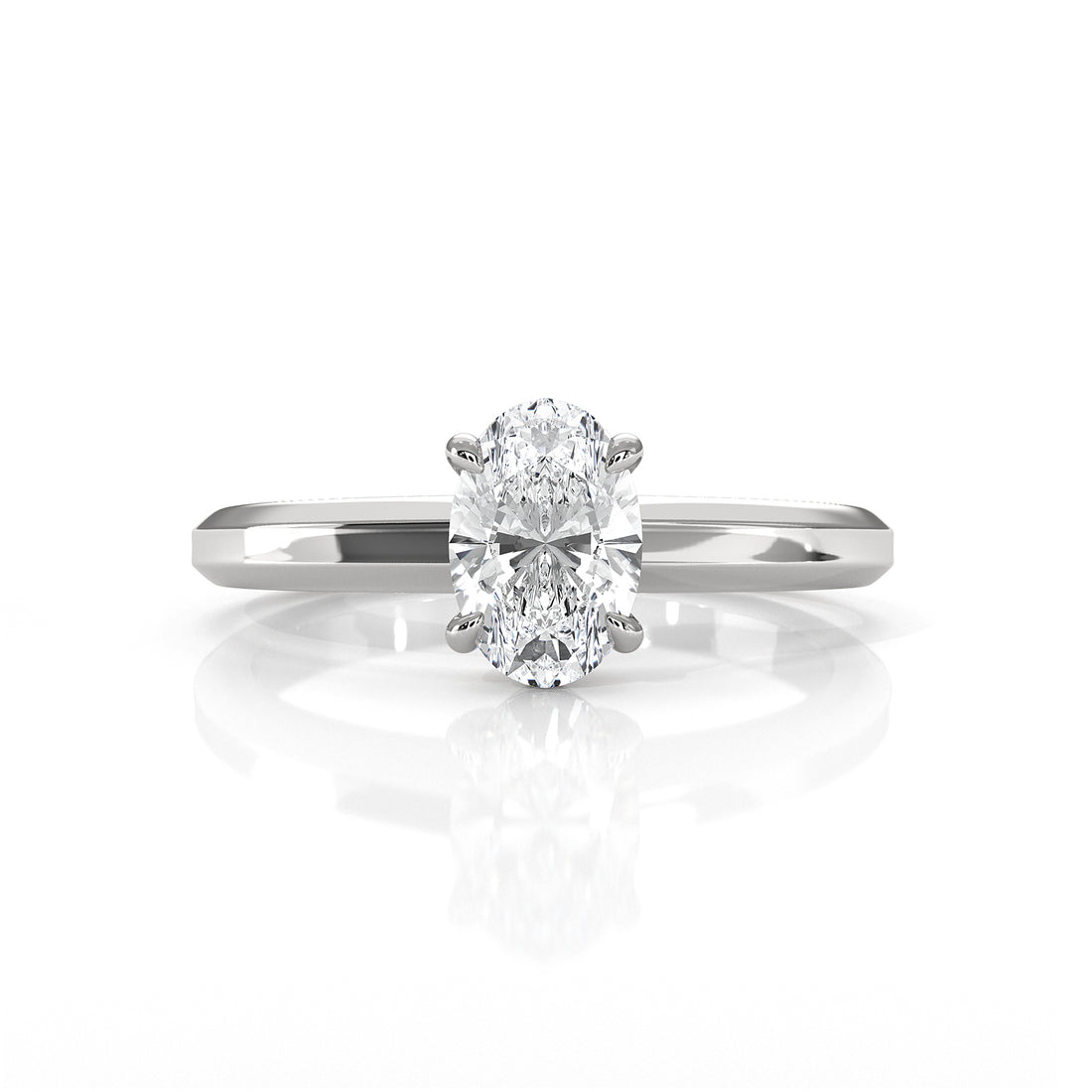 6.5g Lab Grown Solitaire Diamond European Shank Engagement Ring Setting IGI Certified 1.00 Ctw.