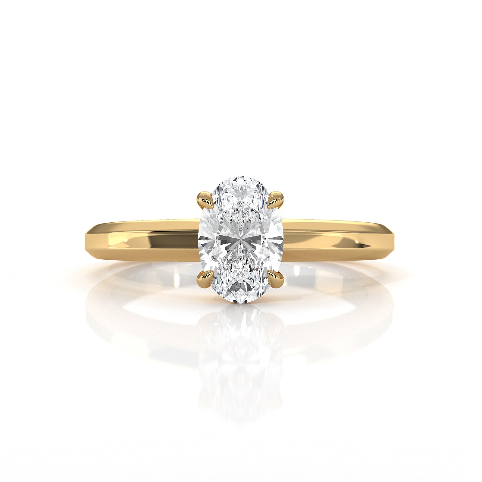 6.5g Lab Grown Solitaire Diamond European Shank Engagement Ring Setting IGI Certified 1.00 Ctw.