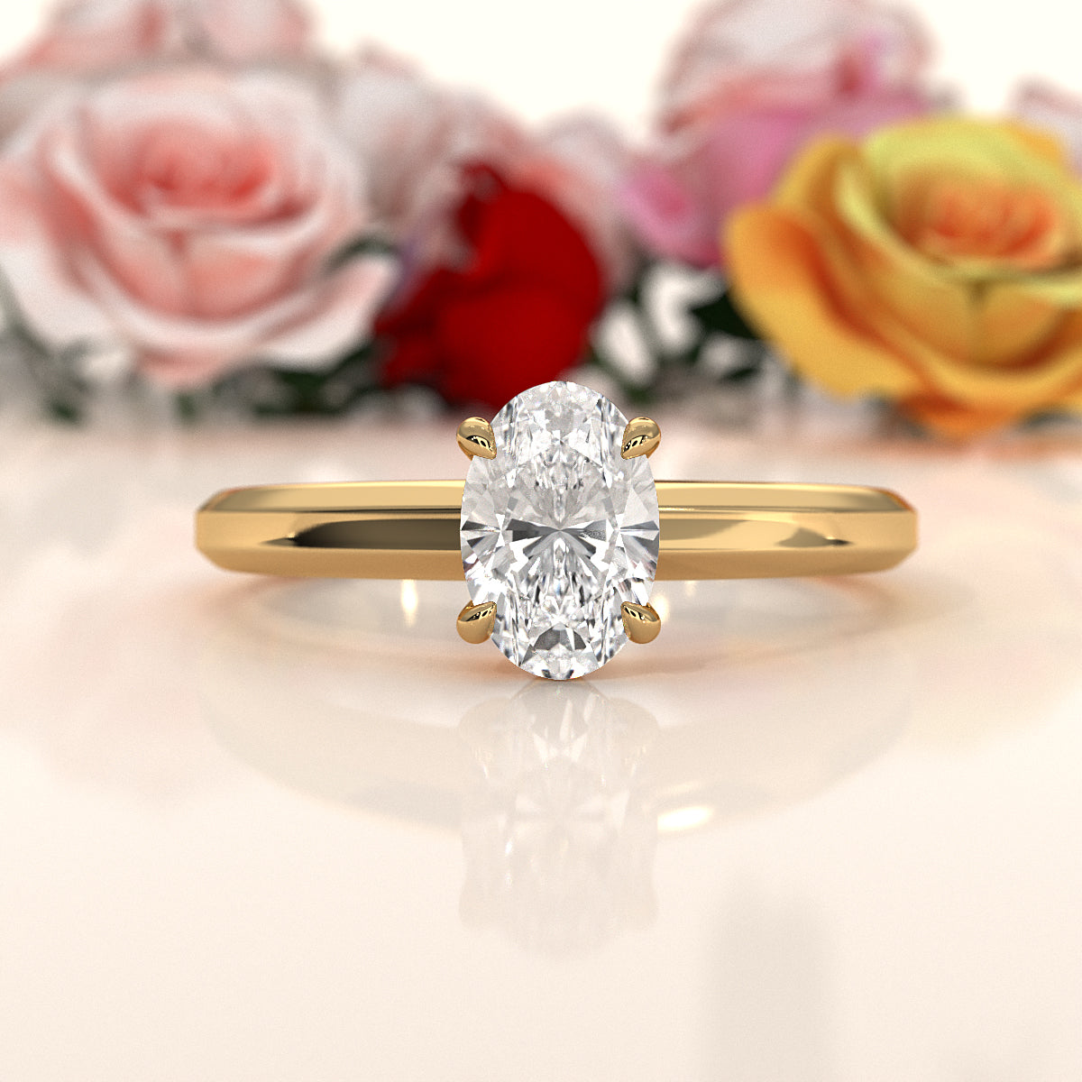 6.5g Lab Grown Solitaire Diamond European Shank Engagement Ring Setting IGI Certified 1.00 Ctw.