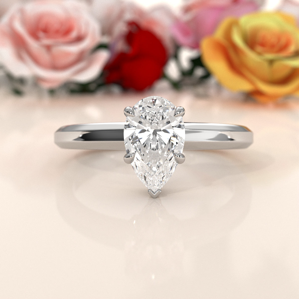 6.5g Lab Grown Solitaire Diamond European Shank Engagement Ring Setting IGI Certified 1.00 Ctw.