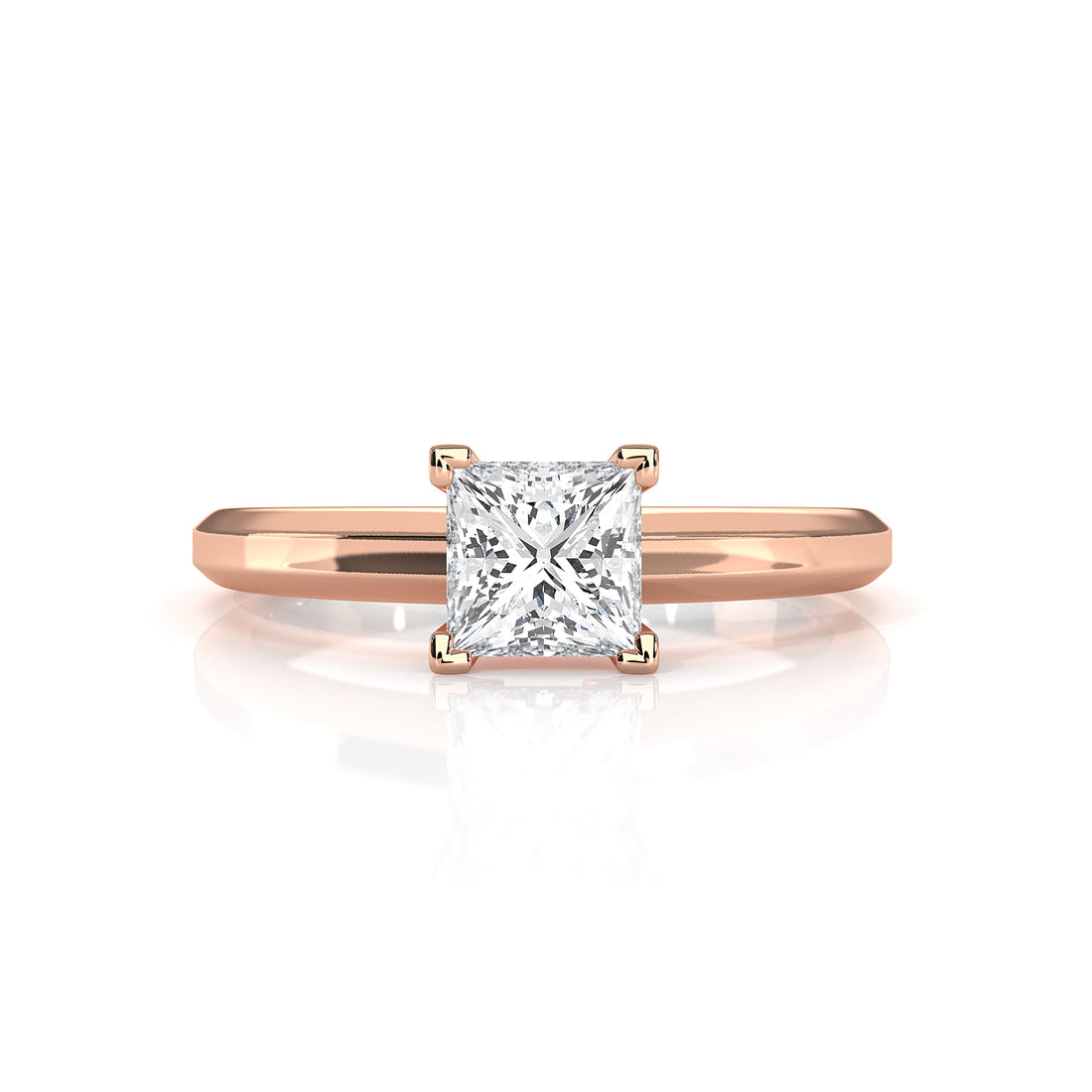 6.5g Lab Grown Solitaire Diamond European Shank Engagement Ring Setting IGI Certified 1.00 Ctw.
