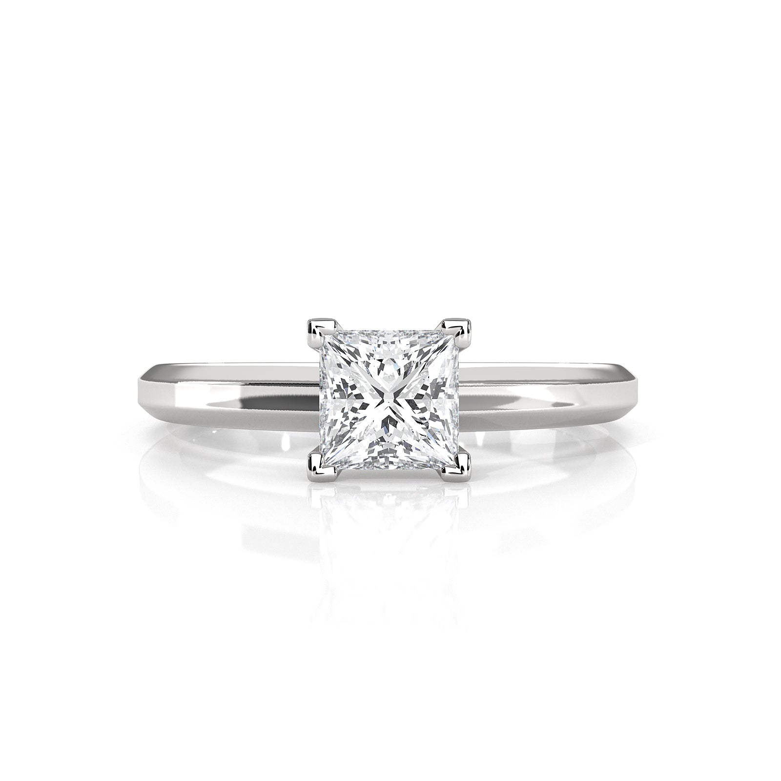 6.5g Lab Grown Solitaire Diamond European Shank Engagement Ring Setting IGI Certified 1.00 Ctw.
