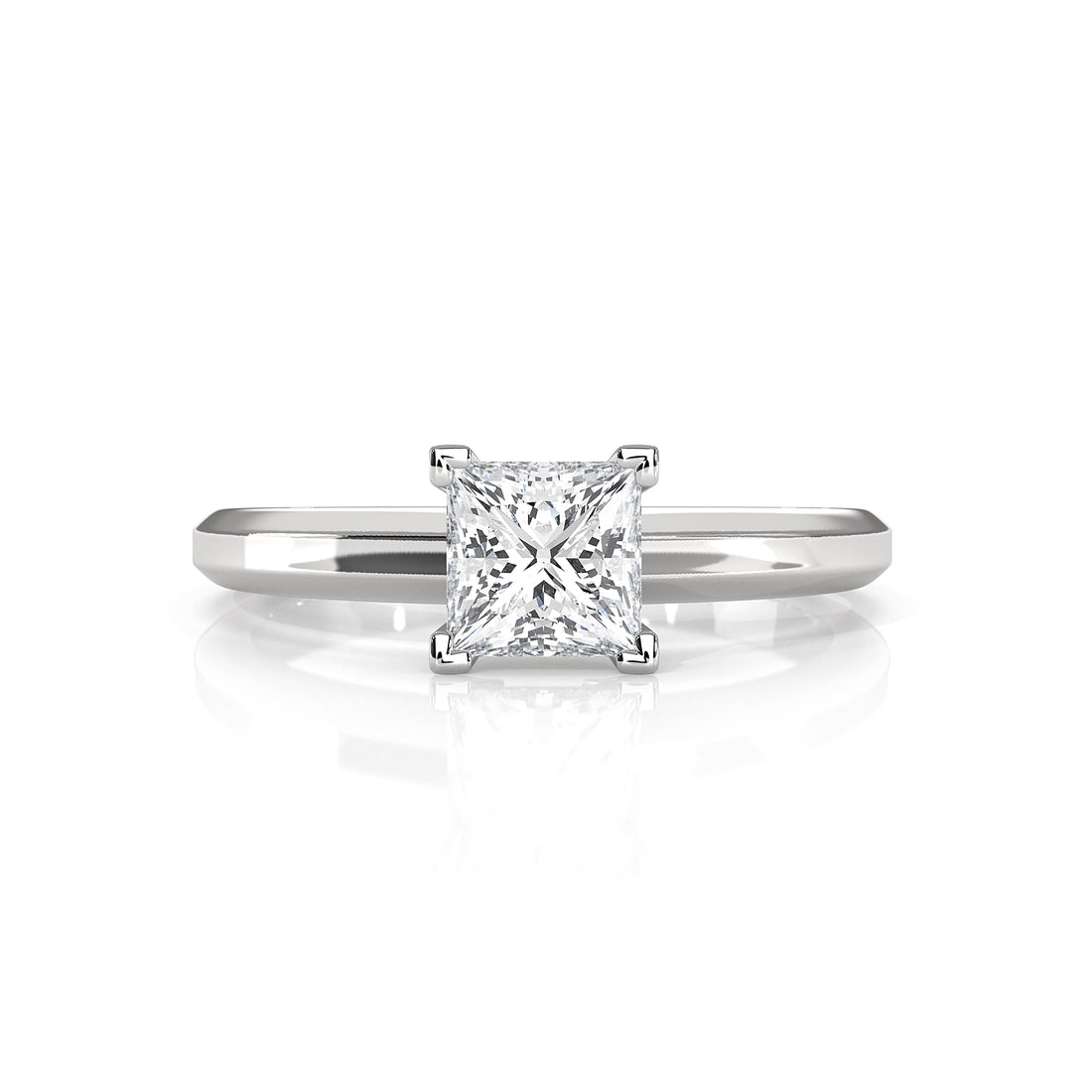 6.5g Lab Grown Solitaire Diamond European Shank Engagement Ring Setting IGI Certified 1.00 Ctw.