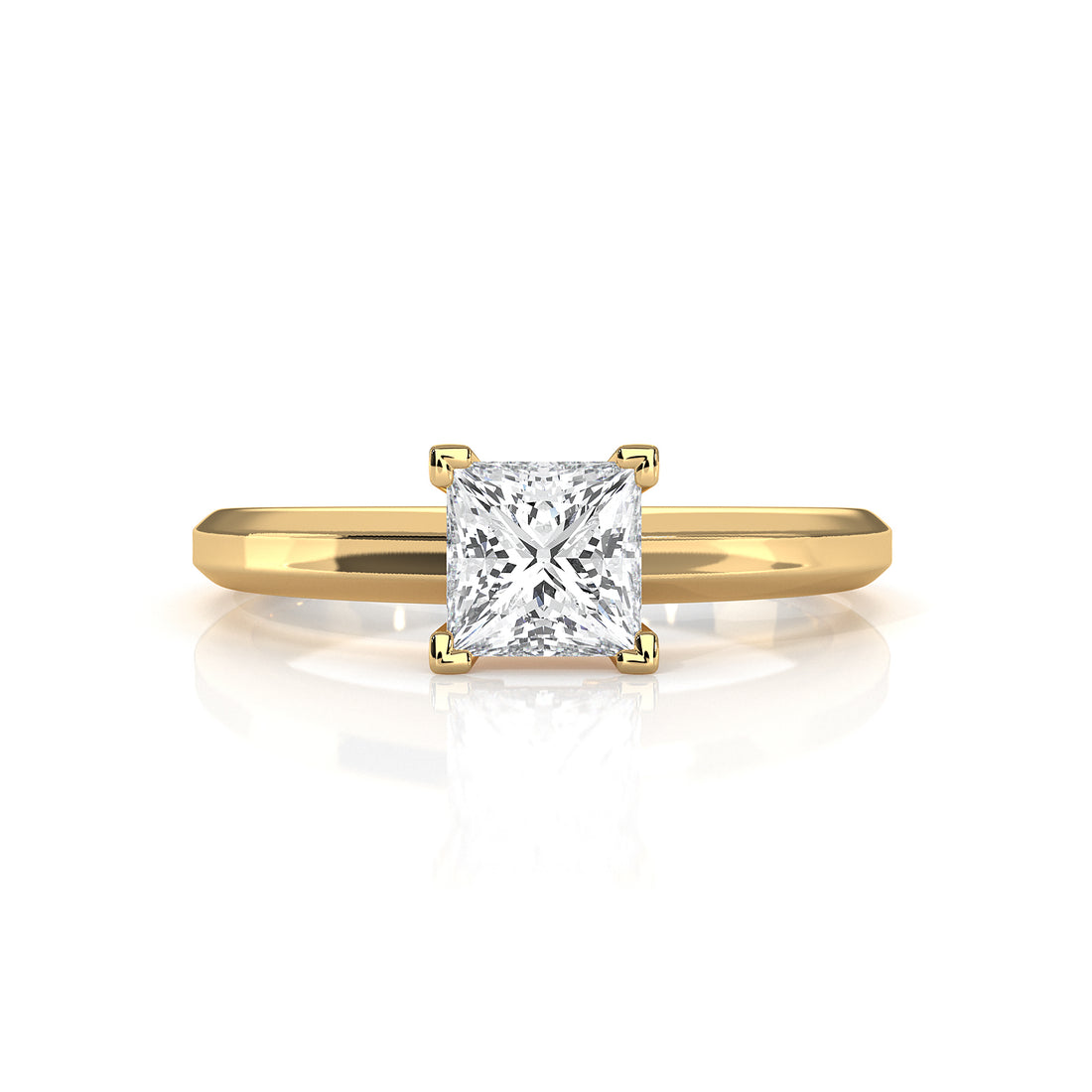 6.5g Lab Grown Solitaire Diamond European Shank Engagement Ring Setting IGI Certified 1.00 Ctw.